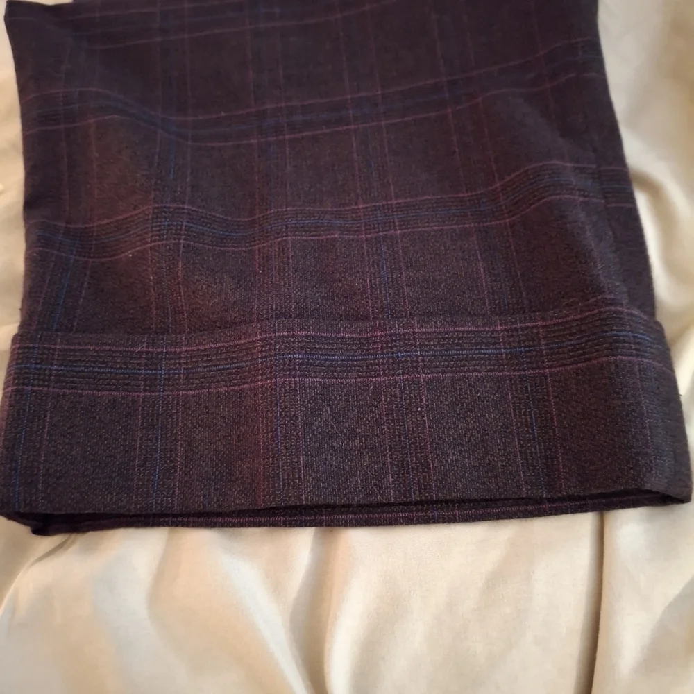 Rose Haggar Women's Dark Brown Pun Stripe Dress Pants